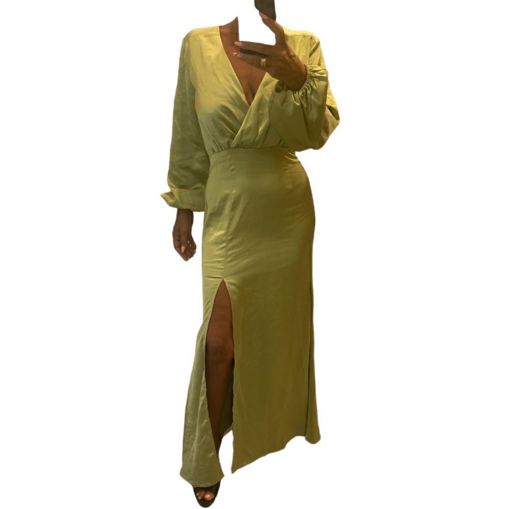 Elliatt Kai Long Sleeve Maxi Dress in Avocado,.Size S - Picture 8 of 16